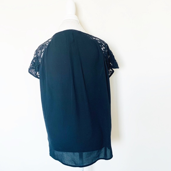Maeve (Anthropologie) top black, lace detail SZ M - Picture 3 of 7